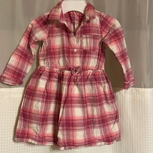 Pink and white plaid tunic top
